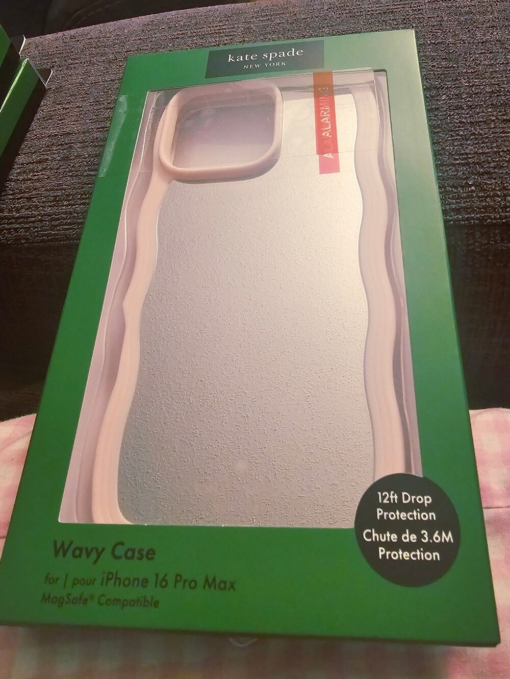NEW Kate Spade Light Pink Wavy Mirrored iPhone 16 Pro Max Case